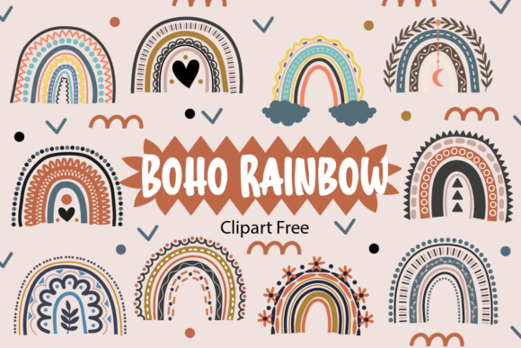 Download Boho Rainbow Clipart Free - Rainbow Collection