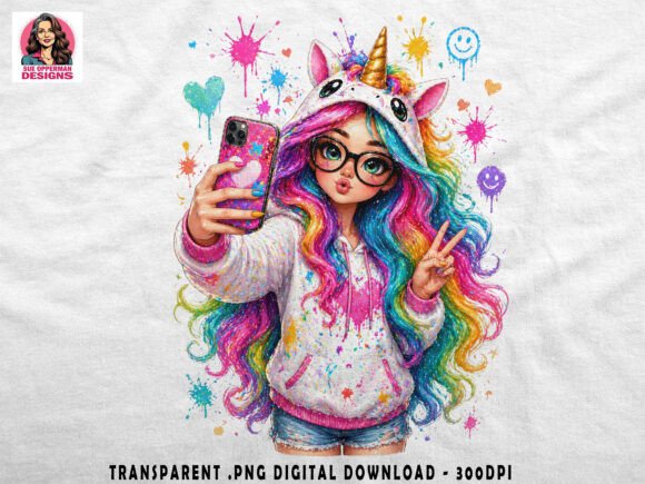 Download Rainbow Unicorn Girl | Kawaii PNG - Rainbow Collection