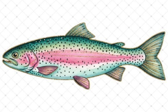 Download Vibrant Rainbow Trout Fish Illustration - Rainbow Collection