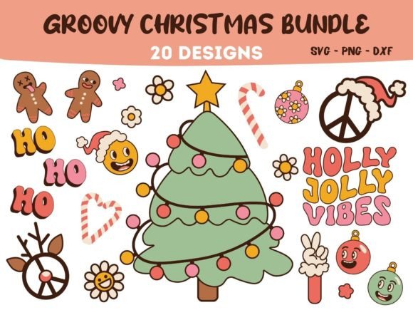 Download Groovy Christmas Sublimation Cricut SVG - Sublimation Collection